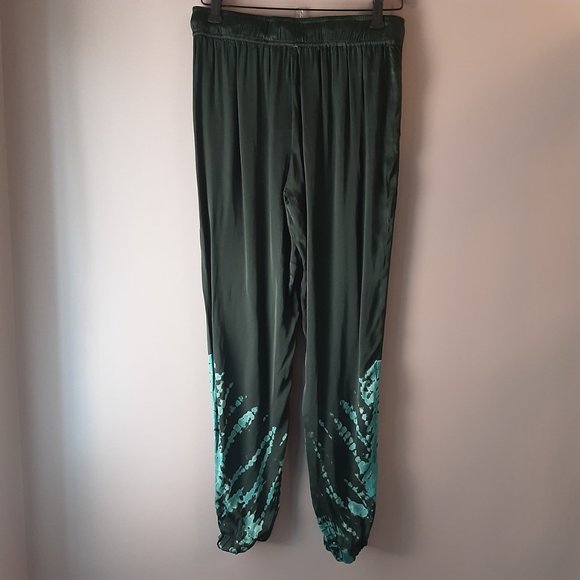 Young Fabulous & Broke New! Green Silky Joggers Size Small - Picture 6 of 12